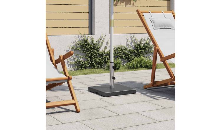 Walplus Stainless Steel Parasol Base Granite 20kg - Black - 40 x 40 x 4.5 cm
