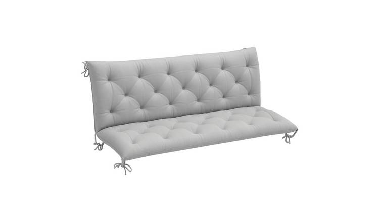 Outsunny 3 Seater Outdoor Chair Cushions with Ties Seater Pad - Light Grey