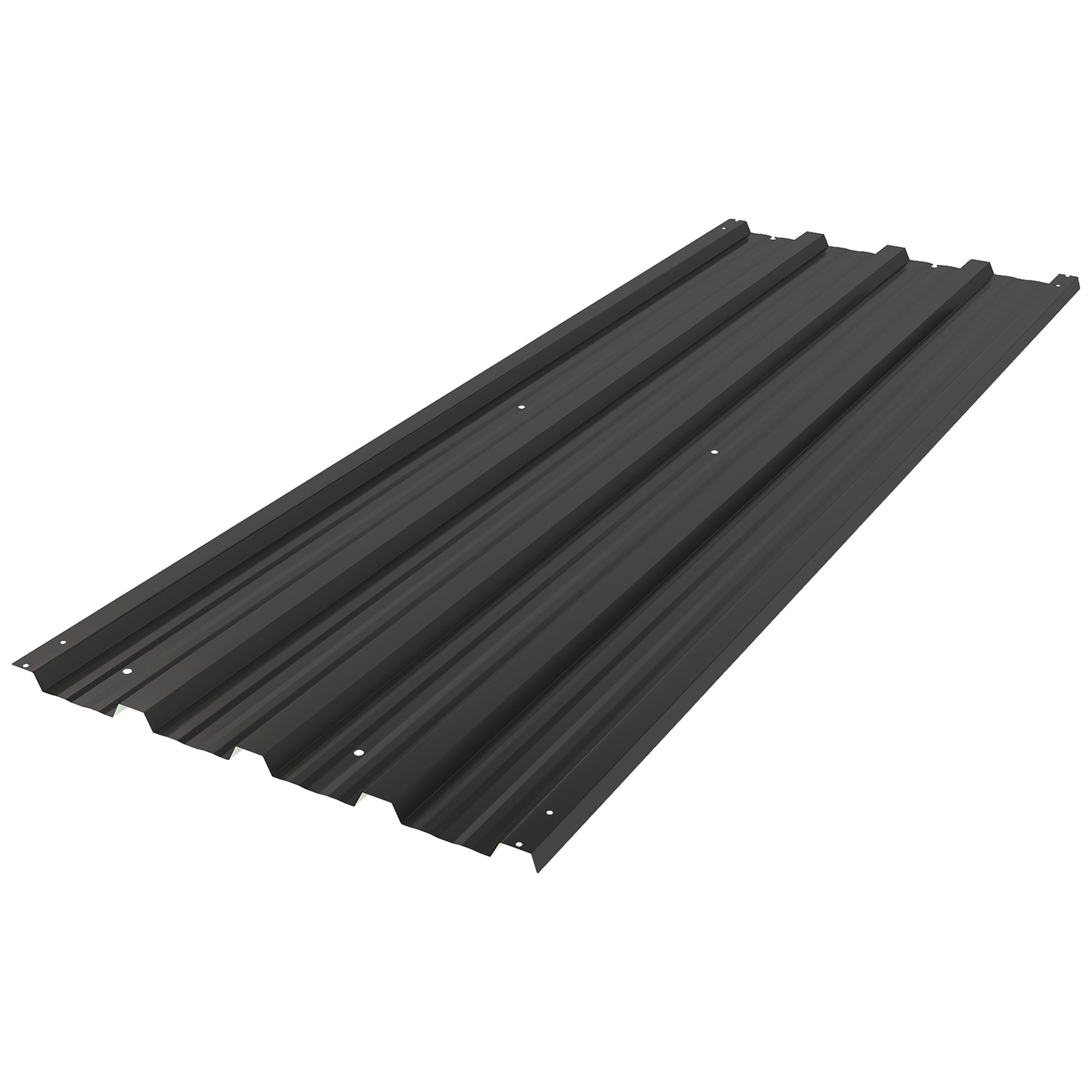 Outsunny 12 Pack Galvanised Metal Corrugated Roofing Sheets - Black - Image 2