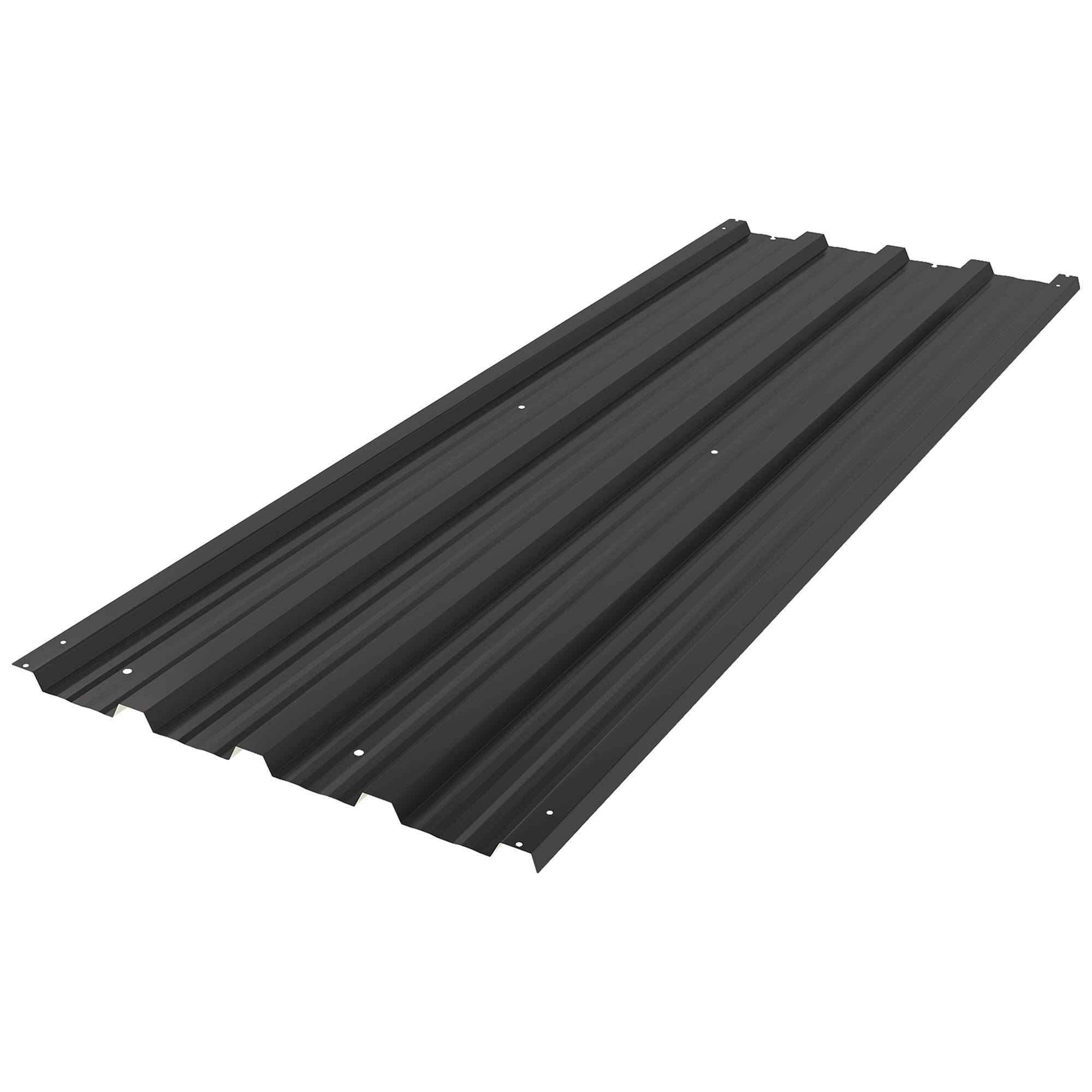 Outsunny 12 Pack Galvanised Metal Corrugated Roofing Sheets - Black - Image 2