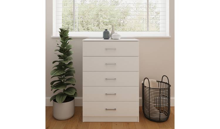 GFW Bailey 5 Drawer Chest - White