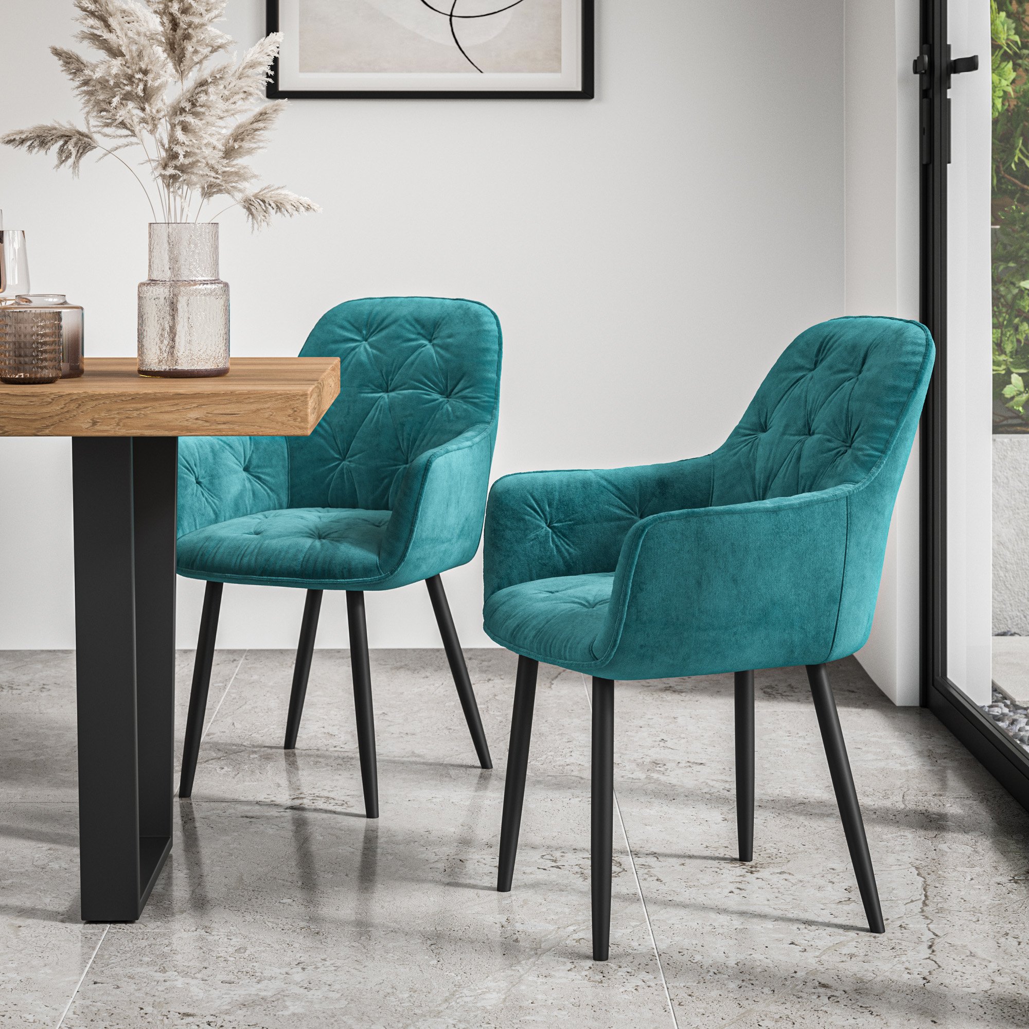 Furniture Online Anika Set Of 8 Velvet Dining Chair – Blue - Image 2