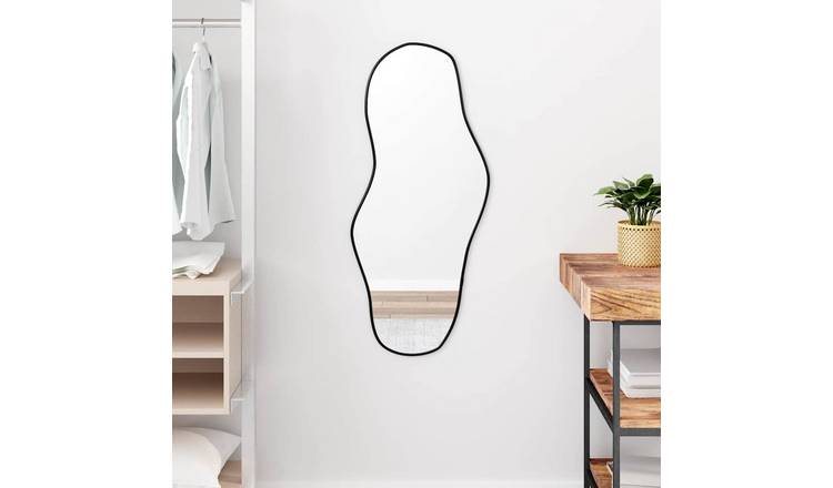Walplus Glass Wall Mirror - Black - 90 x 40 cm