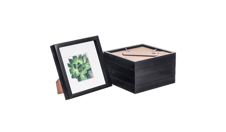 Nicola Spring 3D Box Photo Frames - 8 x 8" with Mount - Set of 5 - Black