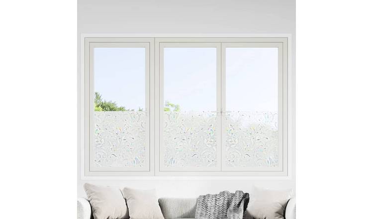 Walplus Pack of 2 PVC Window Films Frosted Flower Pattern - 90 x 500 cm