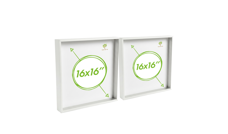 Nicola Spring 3D Deep Box Photo Frames - 16 x 16" - Set of 2 - White