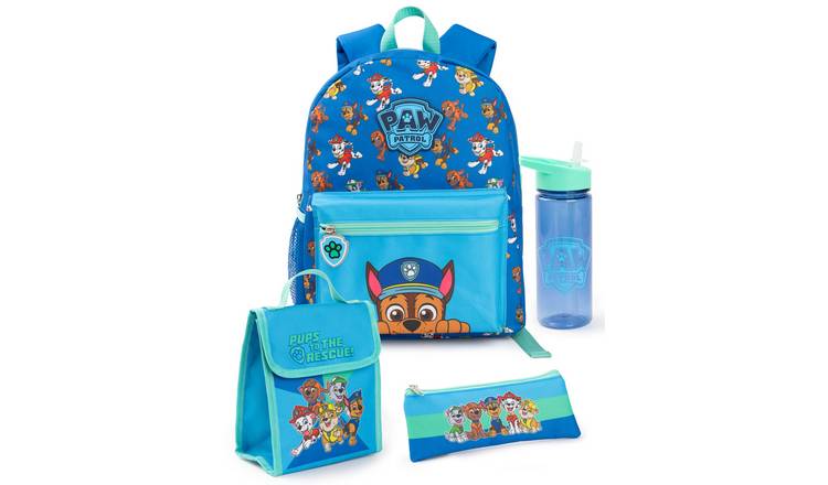 Paw Patrol Multi Character Kids Unisex 4 Piece Backpack Set - Blue
