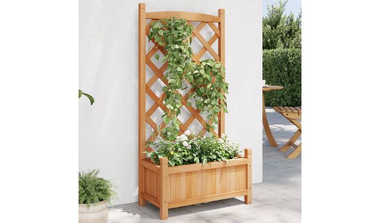 Walplus Firwood Garden Planter - Brown - 55 x 30 x 110 cm