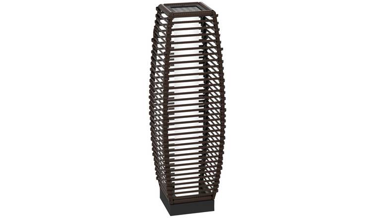 Outsunny Rattan LED Floor Lamp for Indoor and Outdoor Use - Brown