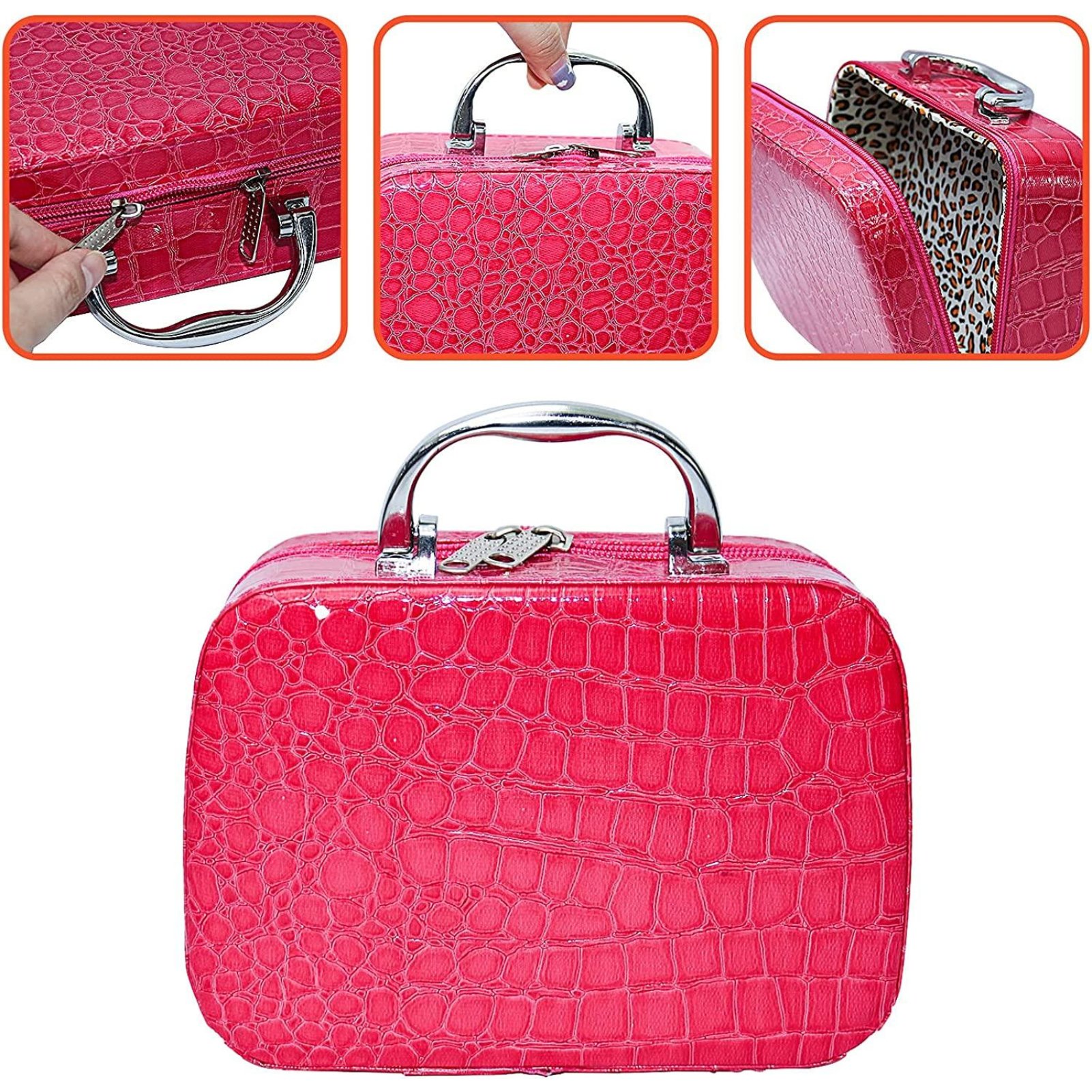 deAO Makeup Toy Set 23 Pieces Vanity Carry Case - Pink - Image 5