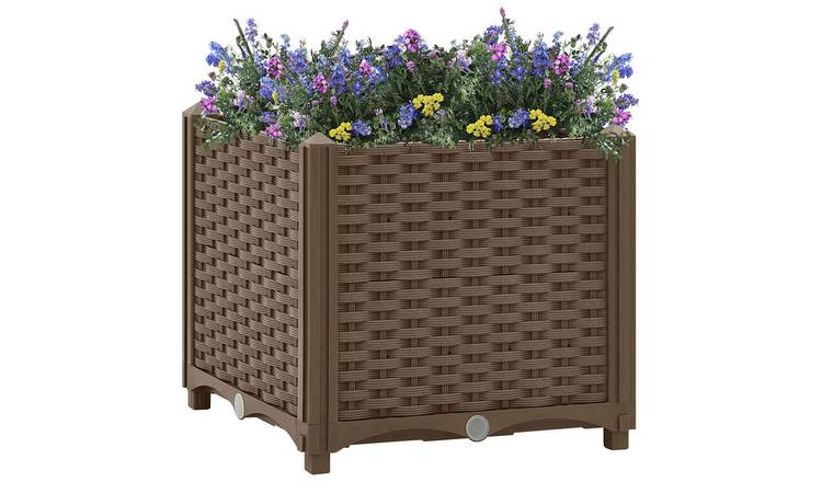 Walplus Polypropylene Raised Garden Bed - Brown - 40 x 40 x 38 cm