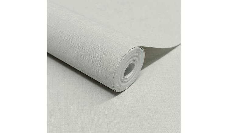 Grandeco Solena Brushed Check Weave Hessian Textured Plain Wallpaper - Grey