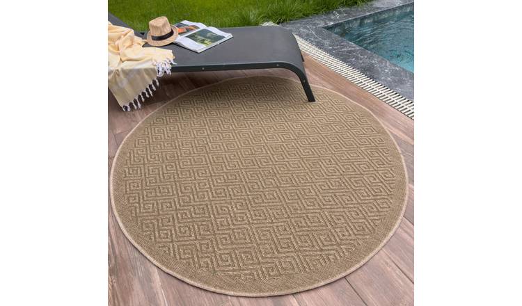 The Rugs Green Nature Greek Key Round Rug - 160cm