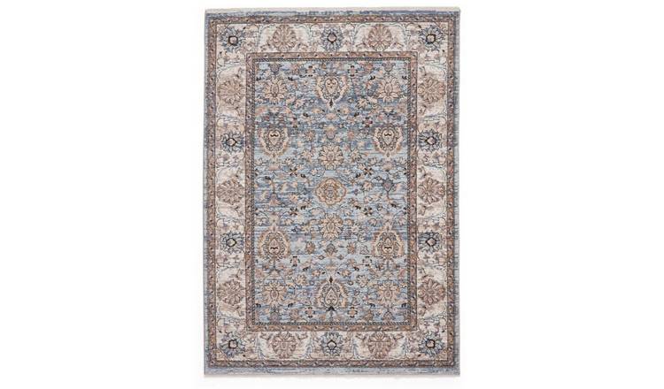 Mega Flooring Blue Traditional Bordered Rug - 80 x 150cm