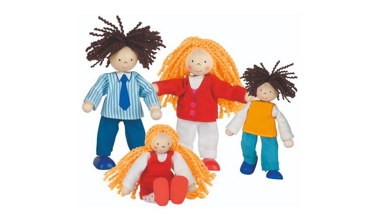 Goki Lifestyle Family Figure Flexible Wooden Puppet Set - Age 3+