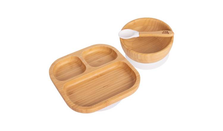 Tiny Dining Children's Bamboo Suction Dinner Set - White
