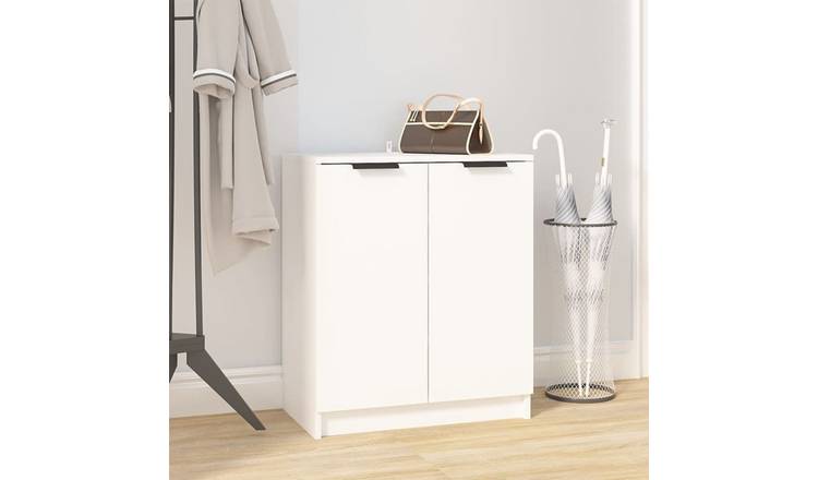 Walplus Engineered Wood Shoe Cabinet - White - 59 x 35 x 70 cm