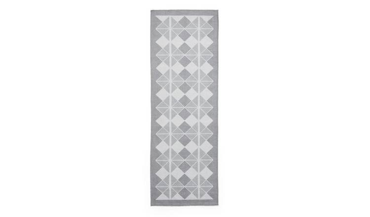 Mega Flooring Grey Modern Geometric Runner - 61 x 230cm