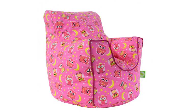 Bean Lazy Owl Bean Bag Armchair Child Teen Size Pink
