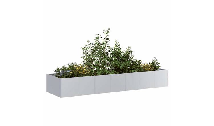 Walplus Galvanised Steel Garden Planter - 280 x 80 x 40 cm