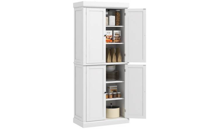HOMCOM 4-Door 6-Tier Kitchen Cupboard with Adjustable Shelves