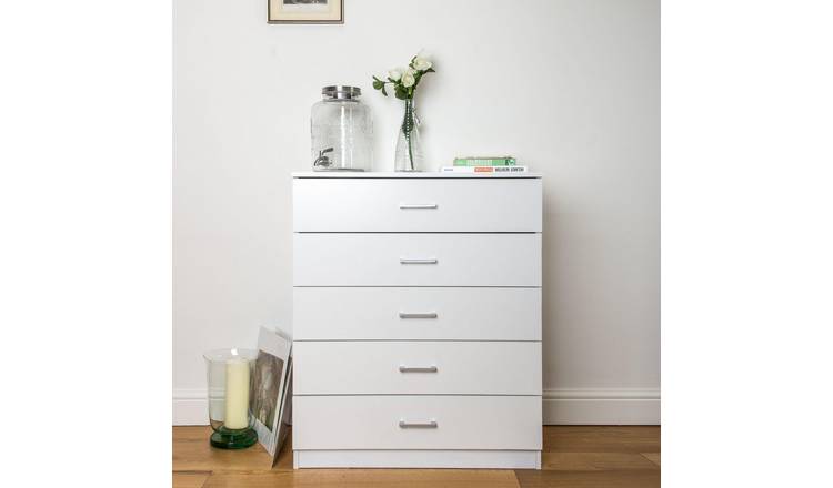 Home Treats 5 Drawer Chest - White