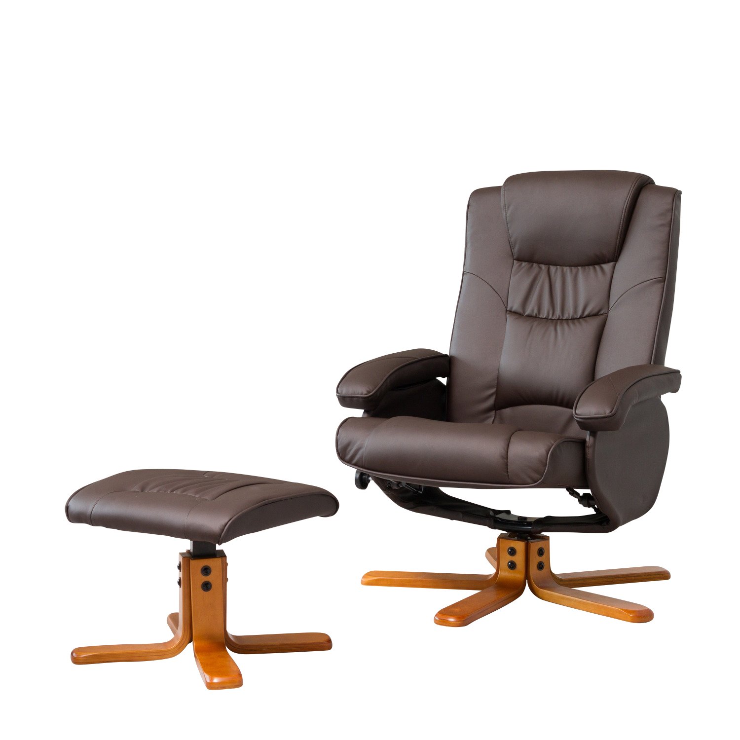 Artemis Home Severn Swivel Recliner Chair and Stool - Brown - Image 3