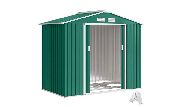 Outsunny Metal Waterproof Garden Shed for Patio Lawn with Vents - Green