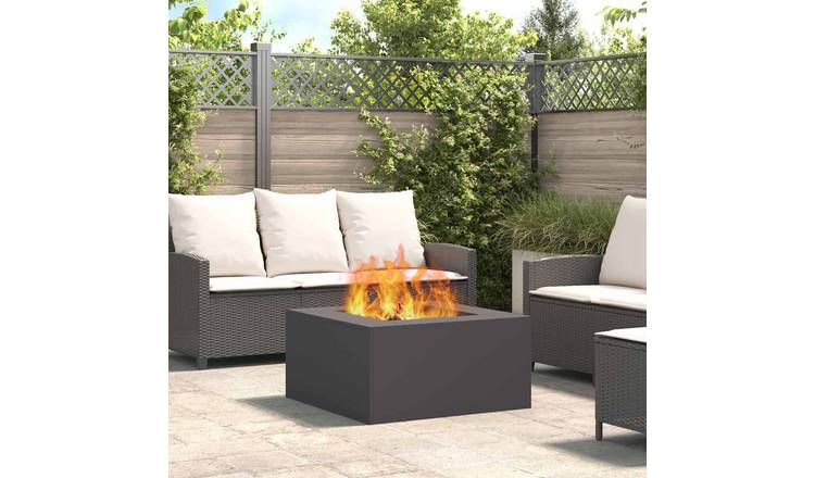 Walplus Steel Fire Pit - Black - 80 x 80 x 40 cm