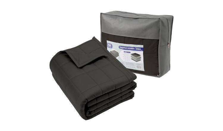 Harbour Housewares Weighted Blanket with Storage Bag - 8kg - Black
