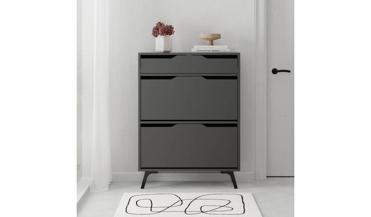 Decortie Asta Particleboard Shoe Cabinet 2 Door - Anthracite