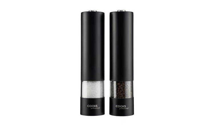 Cooks Professional Electric Salt and Pepper Mill Set - Black