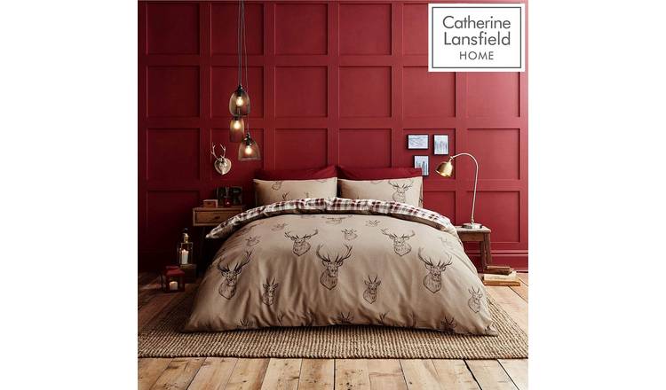Catherine Lansfield Stag Duvet Cover Set - Double - Natural