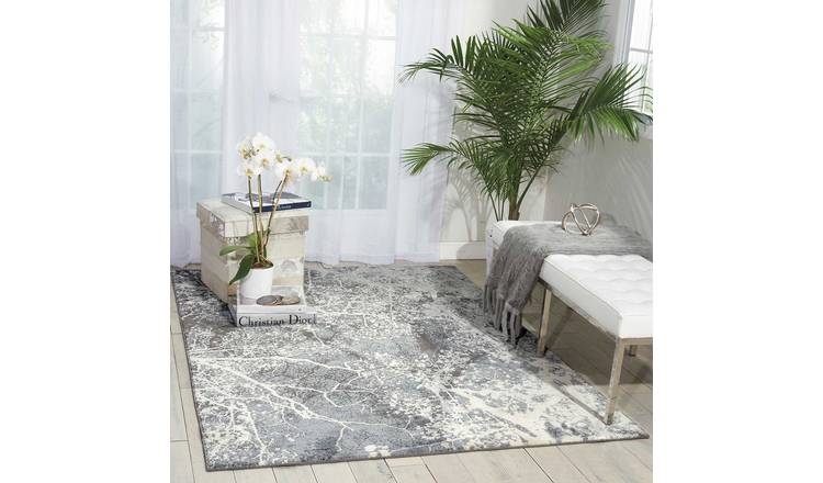 Mega Flooring Grey Modern Abstract Rug - 66 x 229cm
