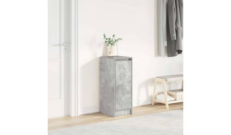 Walplus Engineered Wood Shoe Cabinet - Concrete Grey - 29.5 x 34 x 76 cm