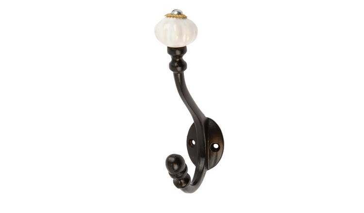 Hammer & Tongs Ceramic Flower Hat & Coat Hook - Black
