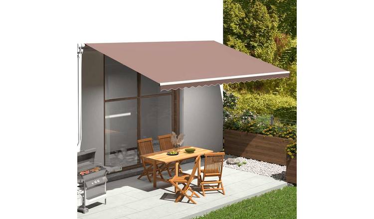 Walplus Polyester Awning - Brown - 500 x 300 cm - 480 x 295 cm Fabric