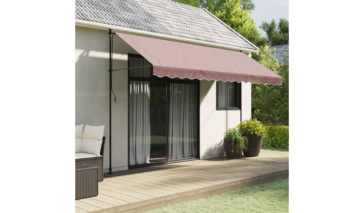 Walplus Polyester Awning Replacement Fabric - Brown - 400 cm