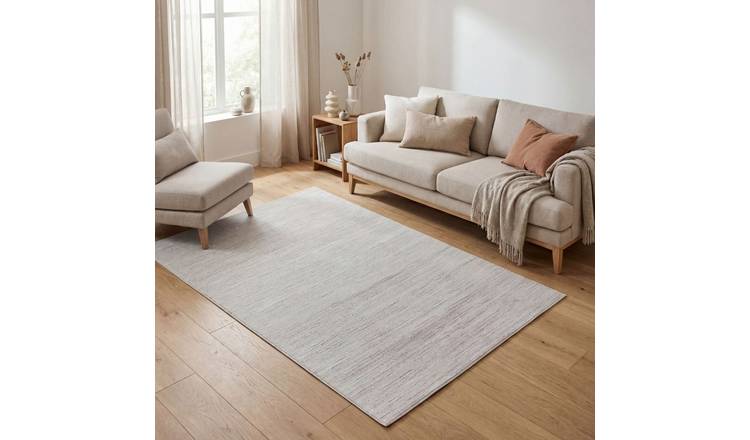 The Rugs Cream and Beige Carmel Modern Striped Rug - 80 x 150cm