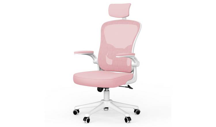 Rattantree Ergonomic Office Chair Adjustable Headrest Lumbar Support - Pink