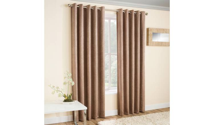 Enhanced Living Vogue Eyelet Thermal Curtains - 117 x 137cm - Latte