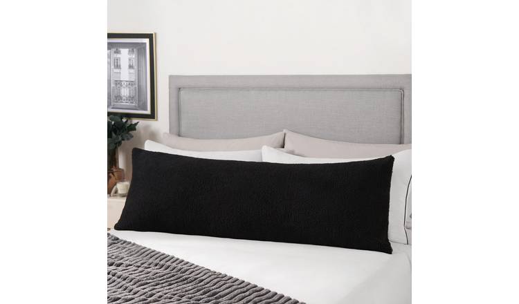 OHS Teddy Fleece Bolster Pillow - Black