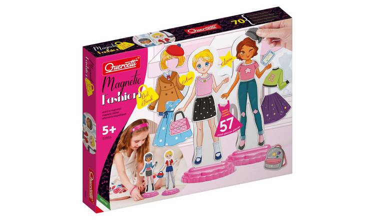 Quercetti Magnetic Fashion 57 Pieces Best Friends Clothes Doll - Age 5+