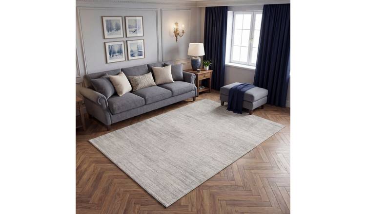The Rugs Cream and Grey Montana Abstract  Rug - 80 x 150cm