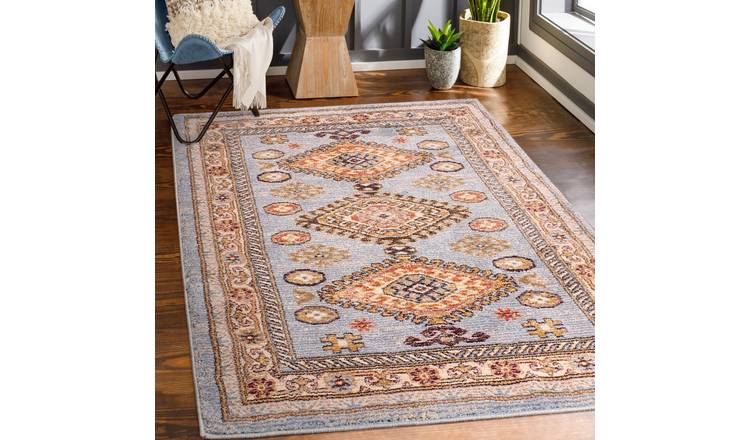 Mega Flooring Blue Traditional Bordered Runner - 66 x 240cm