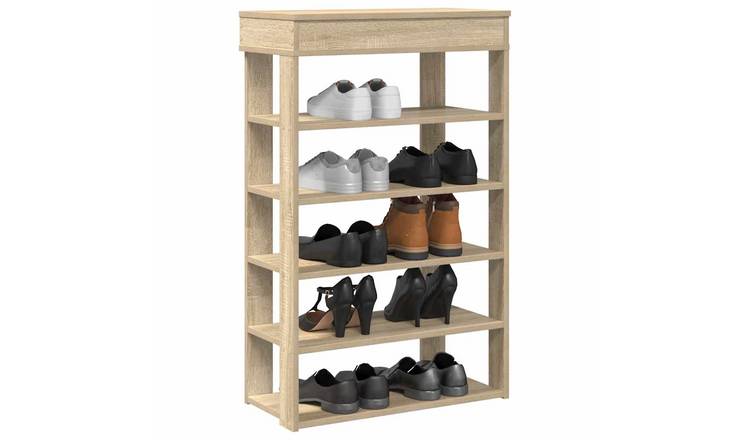 Walplus Engineered Wood Shoe Rack - Sonoma Oak - 60 x 30 x 98 cm