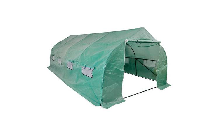 Walplus Portable Polytunnel Greenhouse Frame - Green - 600 x 300 x 200 cm