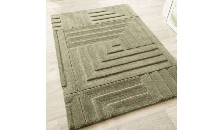 Mega Flooring Green Handmade Geometric Rug - 200 x 290cm