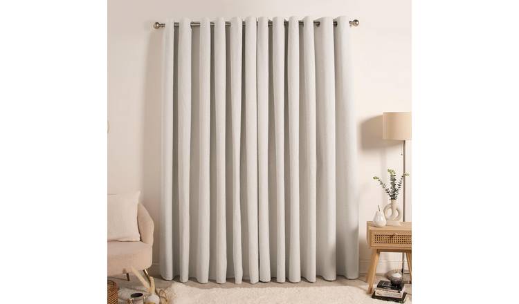 OHS Plain Boucle Eyelet Curtains 168 x 229cm - Cream