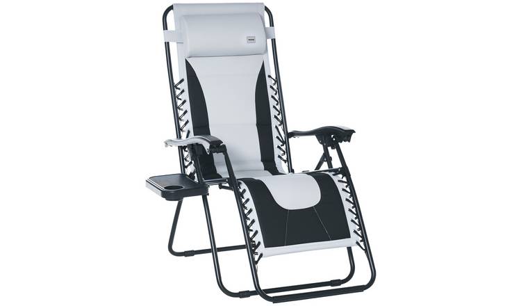 Outsunny Foldable Reclining - Light Grey